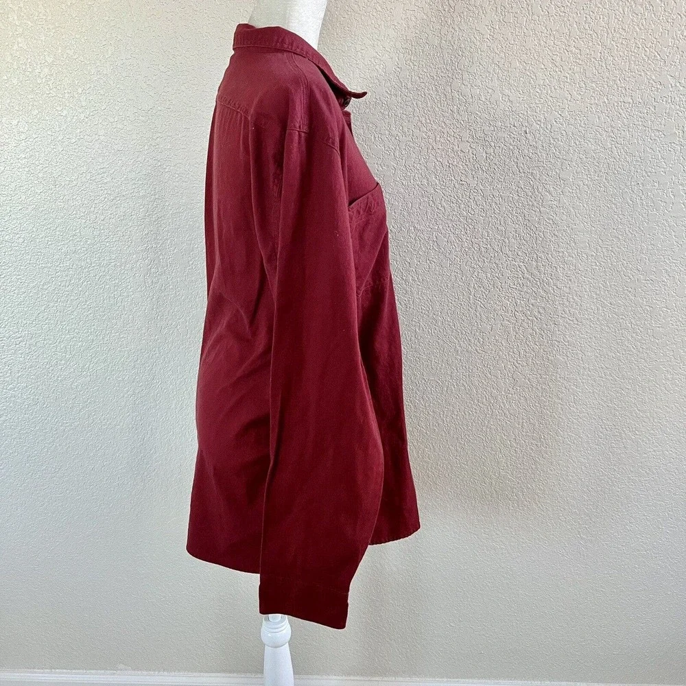 Levis Shirt Mens XXLarge Maroon Red Button Up Red Tab Long Sleeve Casual Strauss